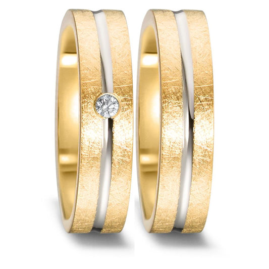 Ehering 750/18 K Gelbgold, 750/18 K Weissgold