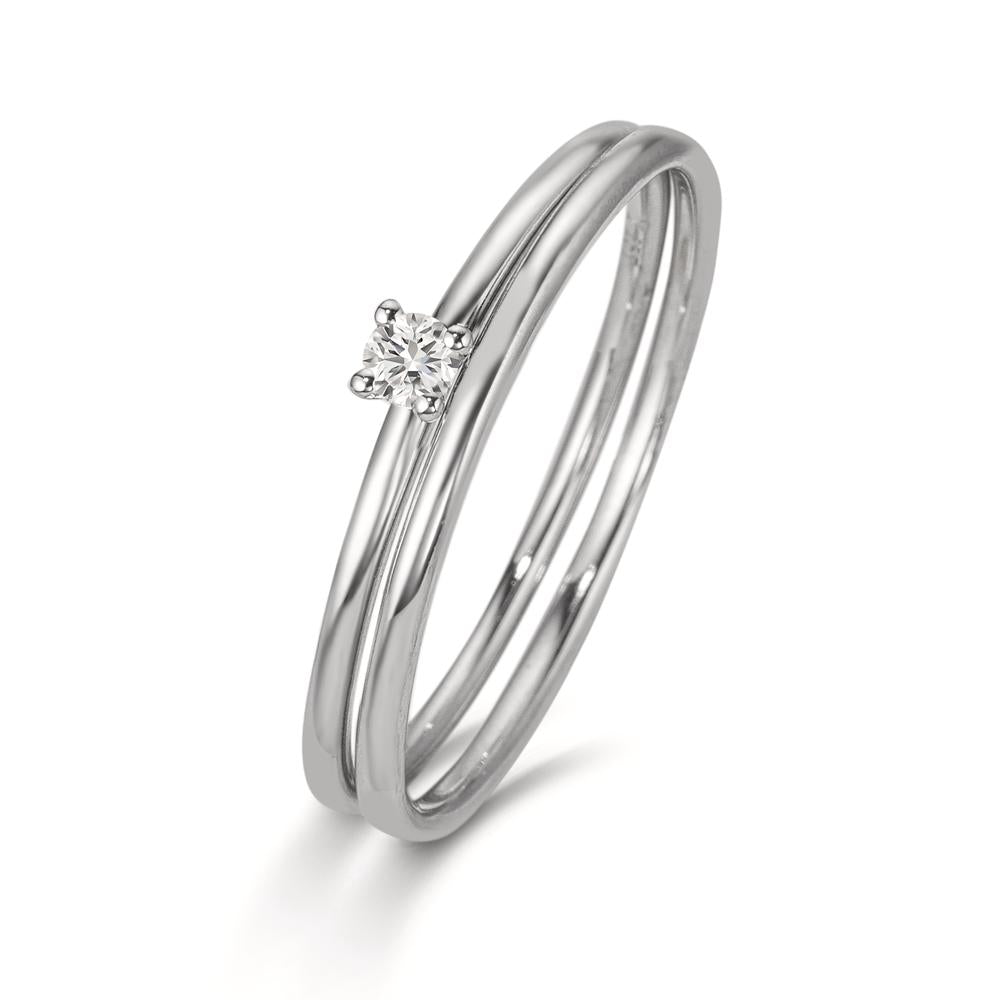 Beisteckring 750/18 K Weissgold Diamant 0.05 ct, w-si