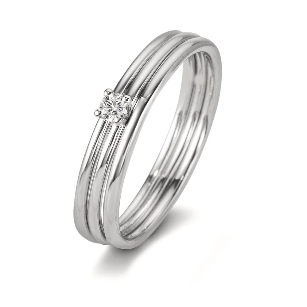 Beisteckring 750/18 K Weissgold Diamant 0.05 ct, w-si