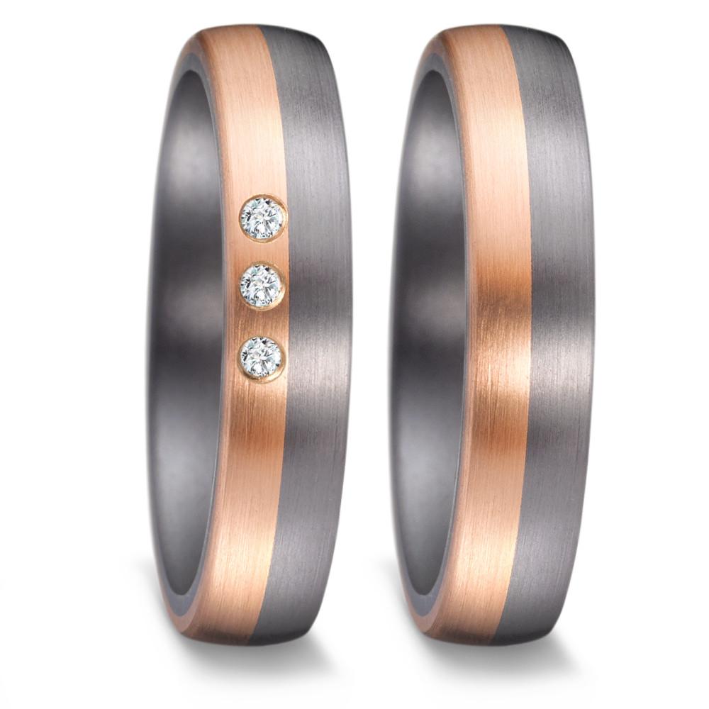 Ehering Tantal, 585/14 K Rosegold