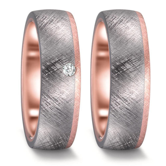 Ehering Tantal, 585/14 K Rosegold