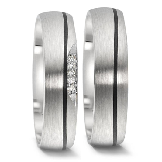 Ehering 585/14 K Weissgold, Carbon