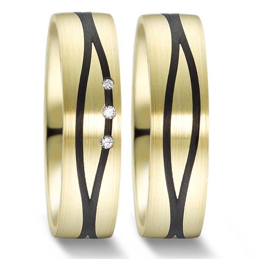Ehering 585/14 K Gelbgold, Carbon
