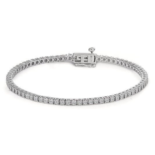 Armband 750/18 K Weissgold Diamant 0.47 ct, 76 Steine, w-si 18 cm