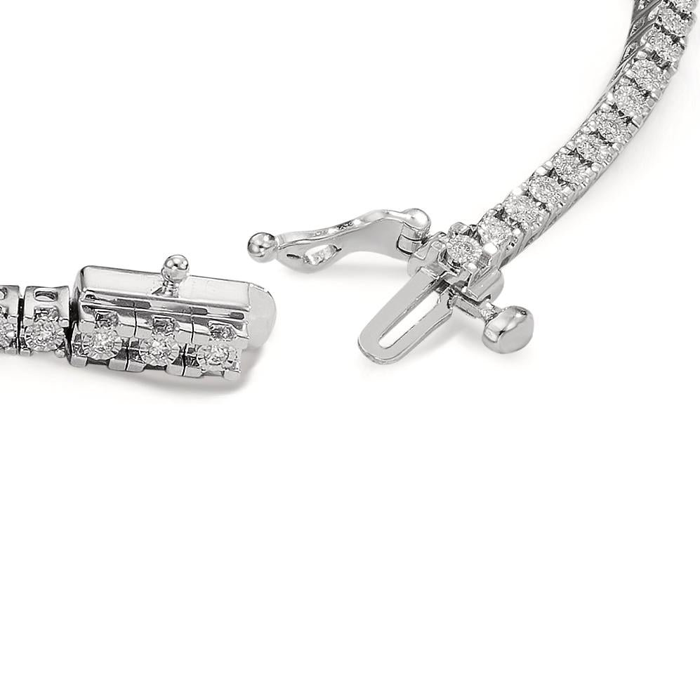 Armband 750/18 K Weissgold Diamant 0.47 ct, 76 Steine, w-si 18 cm