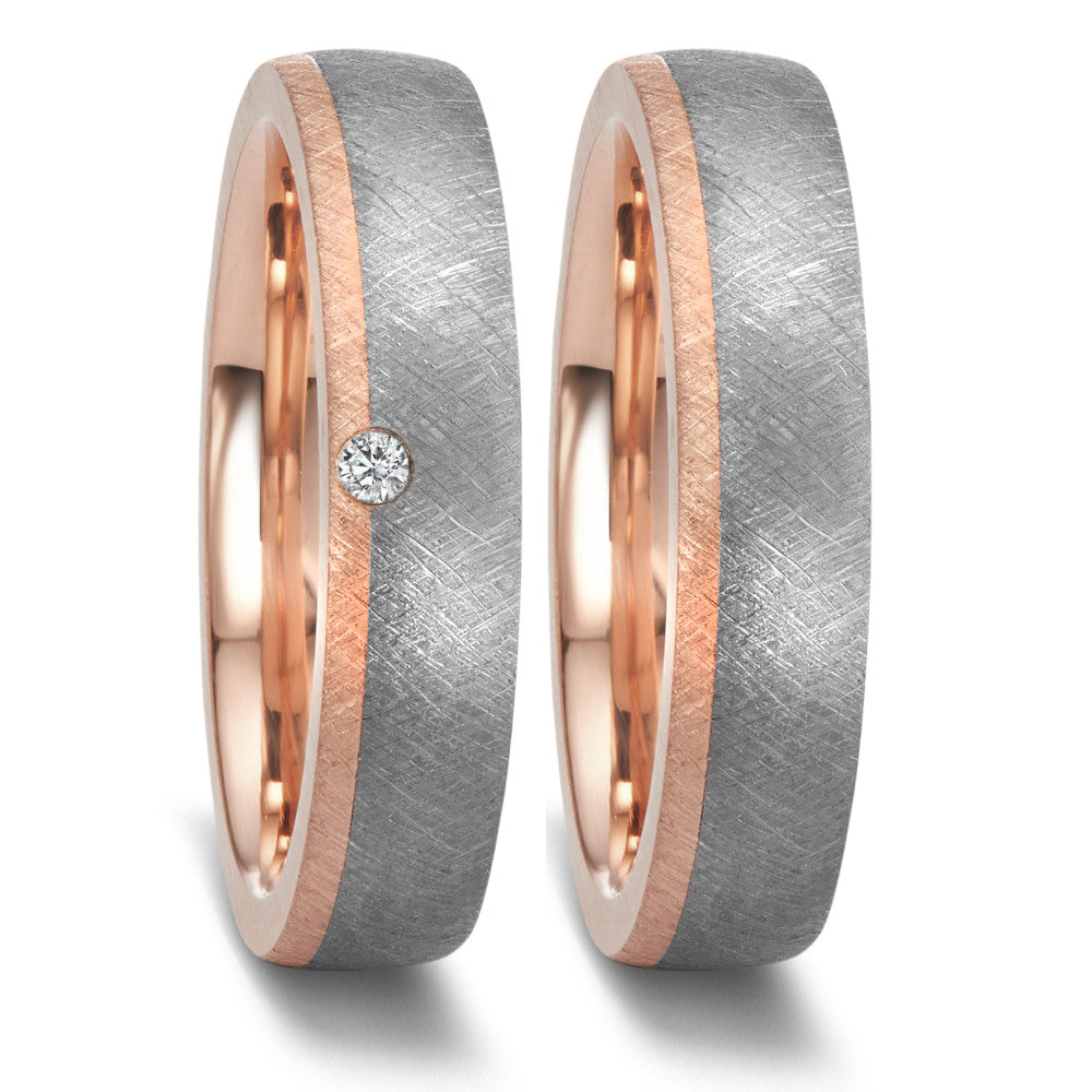 Ehering Tantal, 585/14 K Rosegold