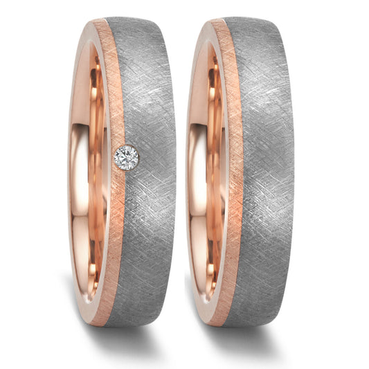 Ehering Tantal, 585/14 K Rosegold