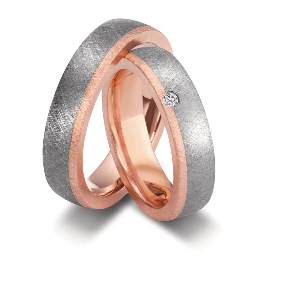 Ehering Tantal, 585/14 K Rosegold