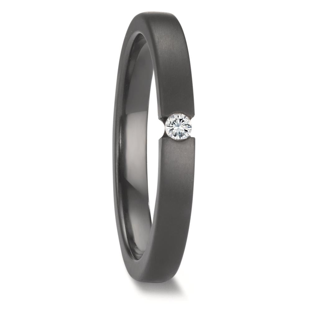 Solitär Ring Zirkonium Diamant 0.05 ct, w-si