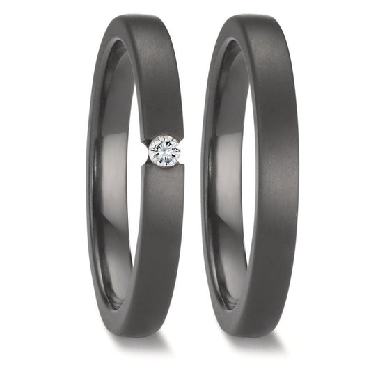 Solitär Ring Zirkonium Diamant 0.05 ct, w-si