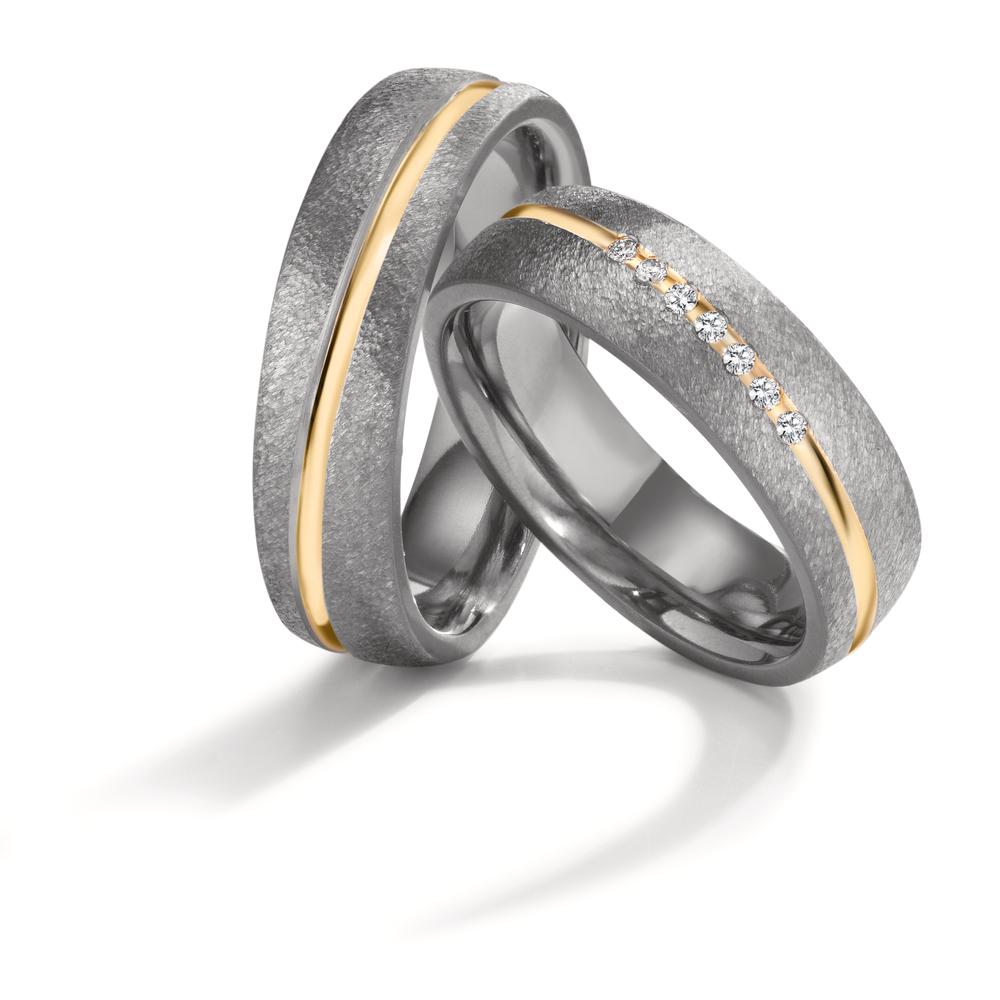 Ehering Tantal, 750/18 K Gelbgold