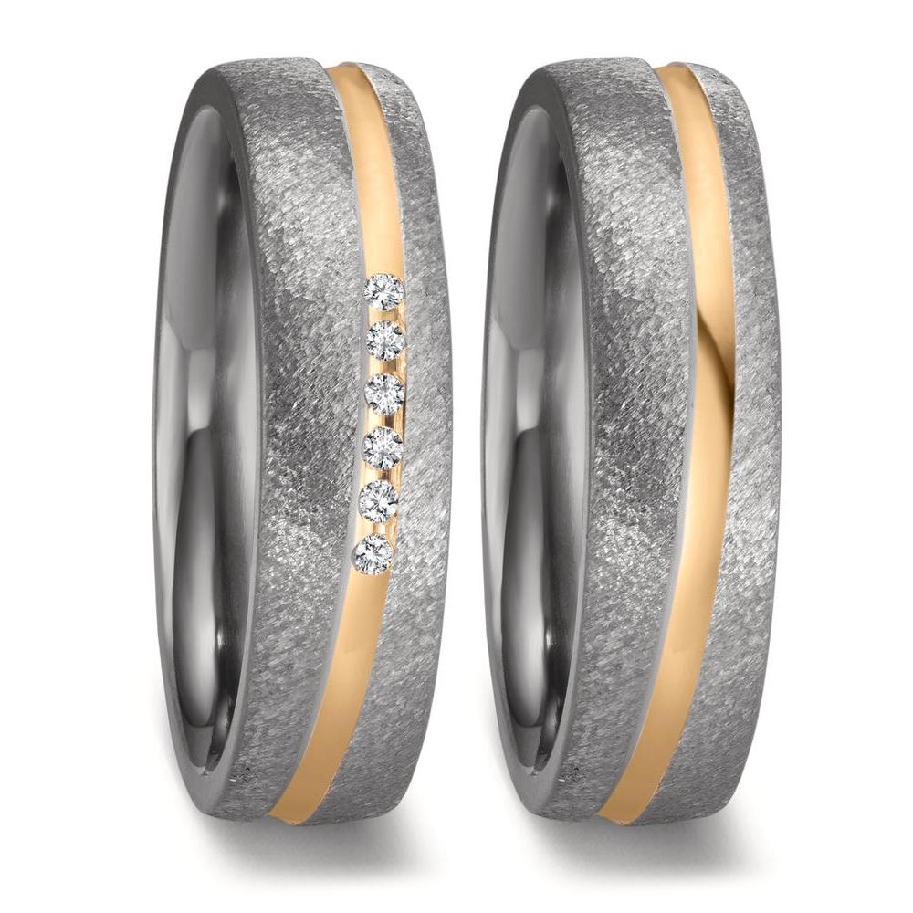 Ehering Tantal, 750/18 K Gelbgold
