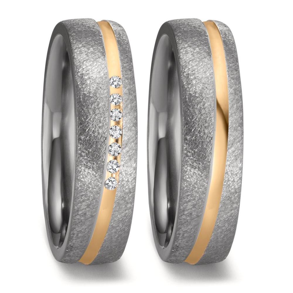 Ehering Tantal, 750/18 K Gelbgold