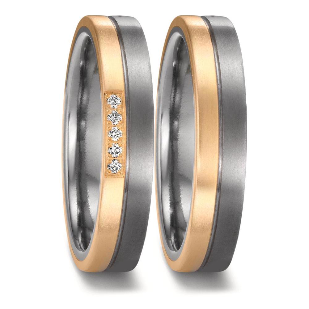 Ehering Tantal, 750/18 K Gelbgold
