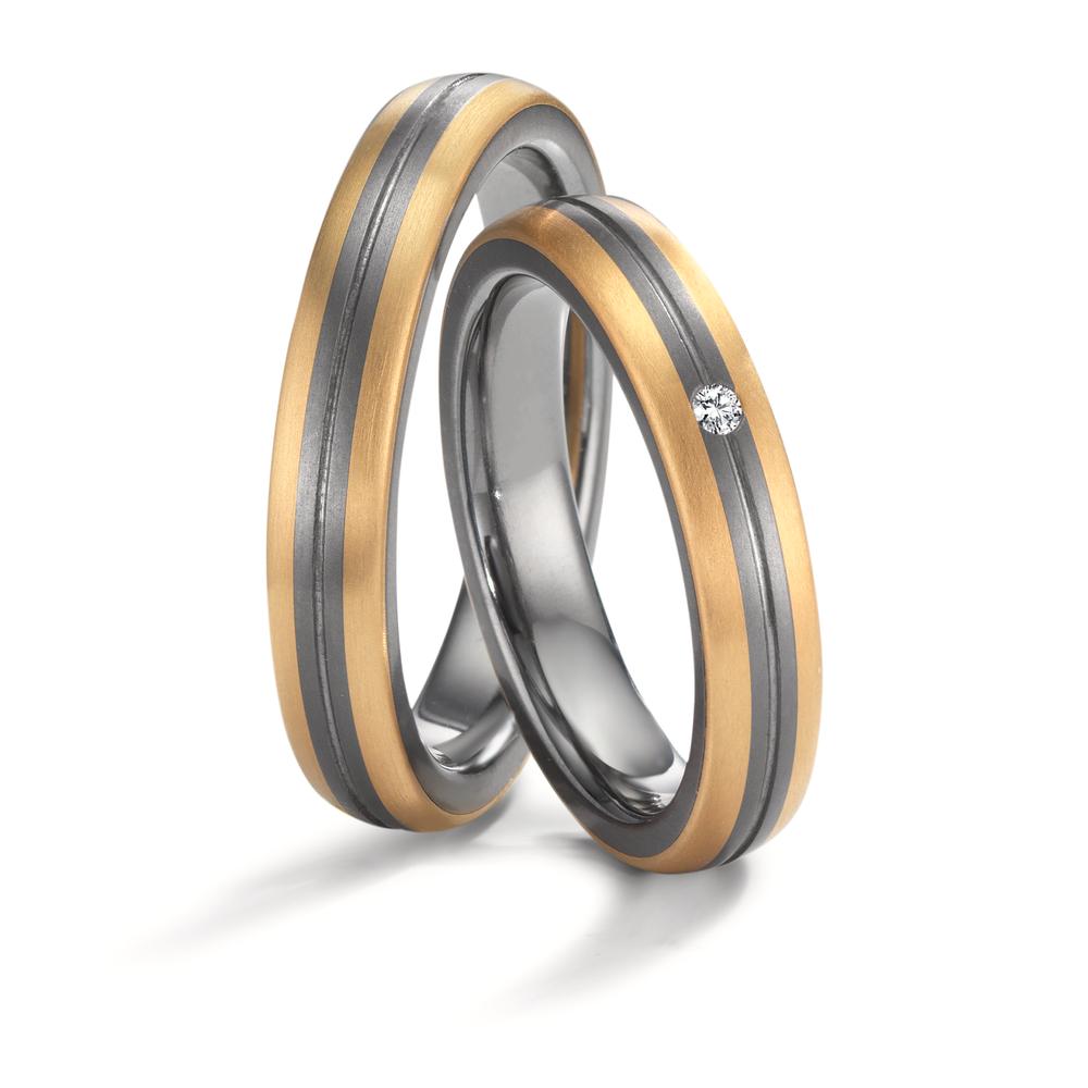 Ehering Tantal, 750/18 K Gelbgold