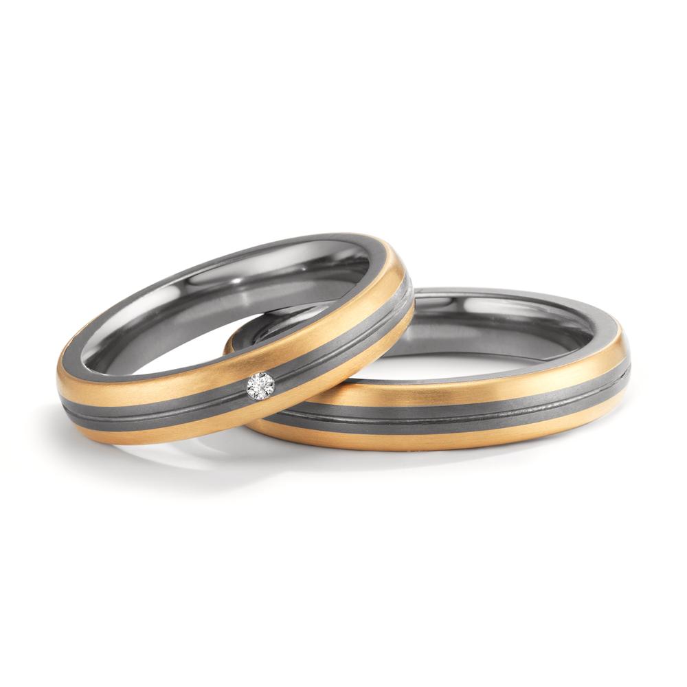 Ehering Tantal, 750/18 K Gelbgold