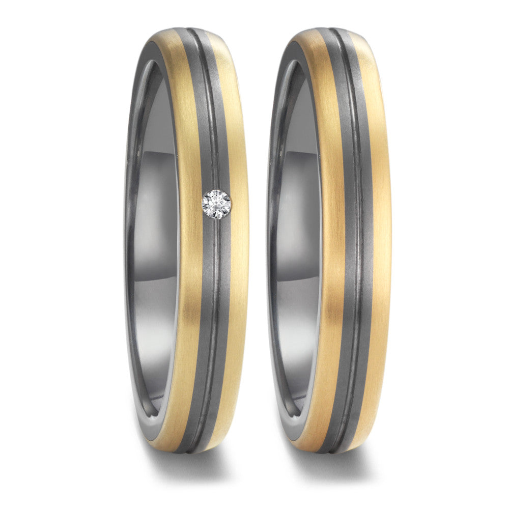Ehering Tantal, 750/18 K Gelbgold