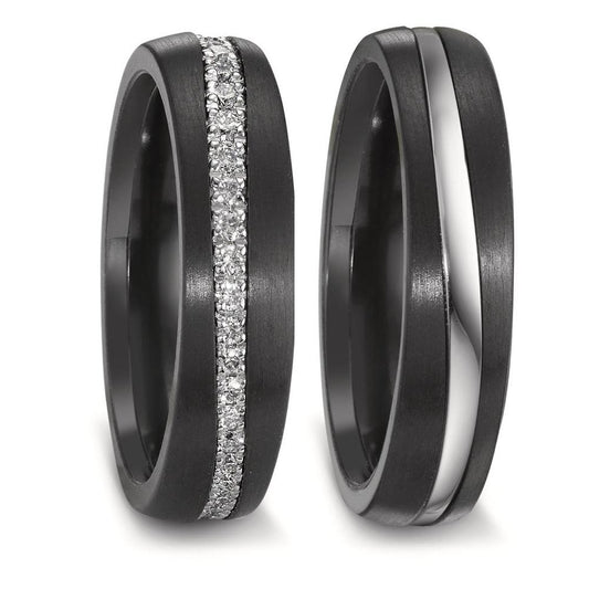 Ehering Zirkonium, 585/14 K Weissgold