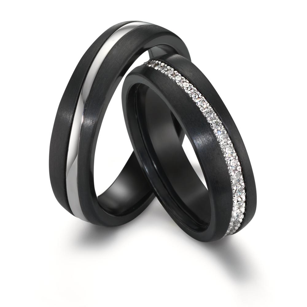 Ehering Zirkonium, 585/14 K Weissgold