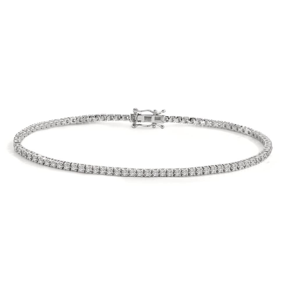 Armband 750/18 K Weissgold Diamant 1 ct, 92 Steine, w-si 19 cm
