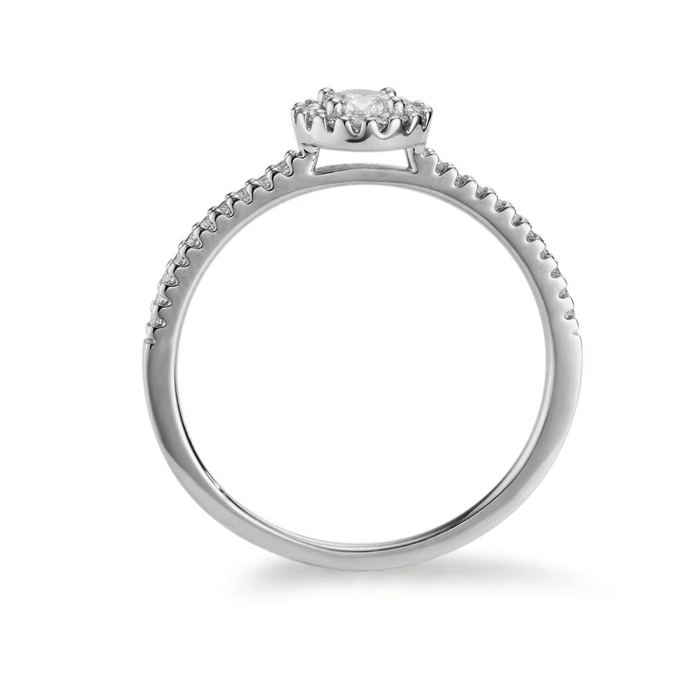 Fingerring 750/18 K Weissgold Diamanten 0.30 ct, w-si Ø6 mm