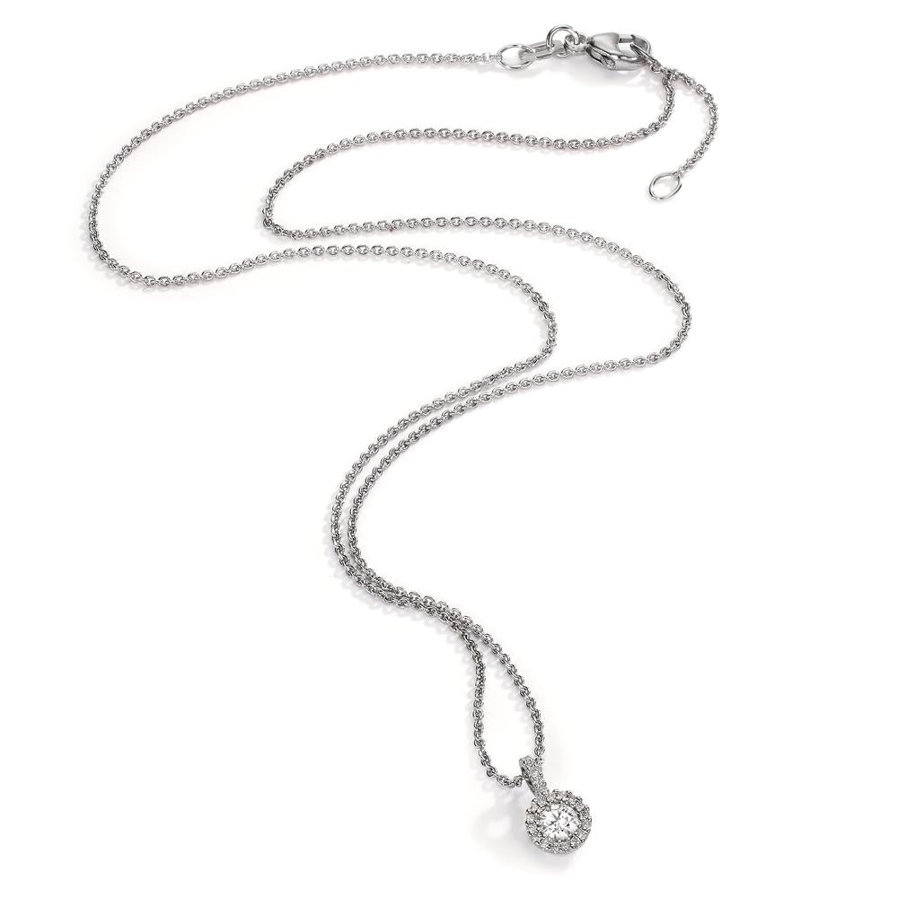 Collier 750/18 K Weissgold Diamanten 0.24 ct, w-si 40-42 cm verstellbar