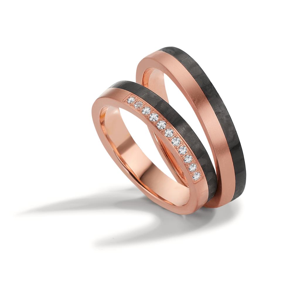 Ehering 750/18 K Rotgold, Carbon