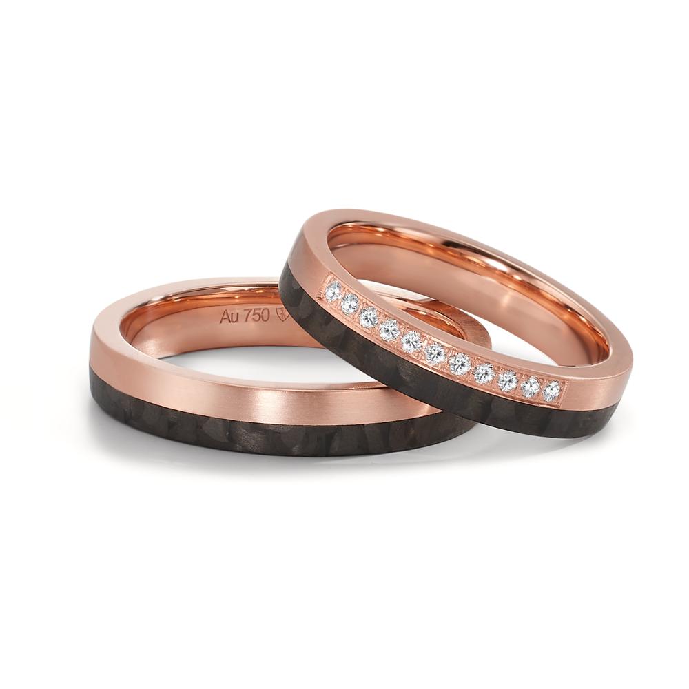 Ehering 750/18 K Rotgold, Carbon