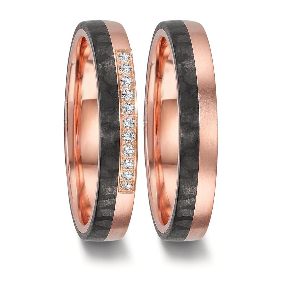 Ehering 750/18 K Rotgold, Carbon