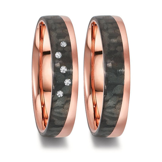 Ehering 750/18 K Rotgold, Carbon