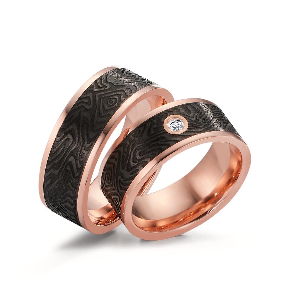 Ehering 750/18 K Rotgold, Carbon