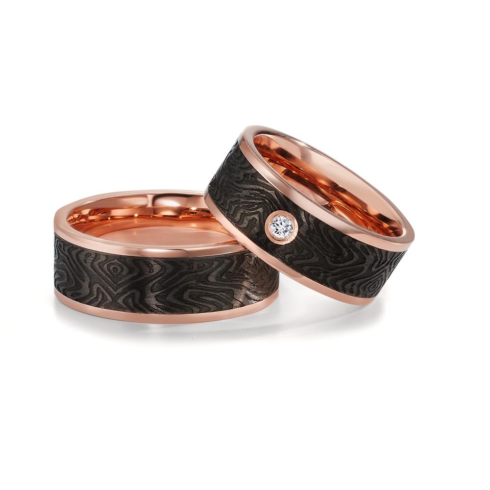 Ehering 750/18 K Rotgold, Carbon