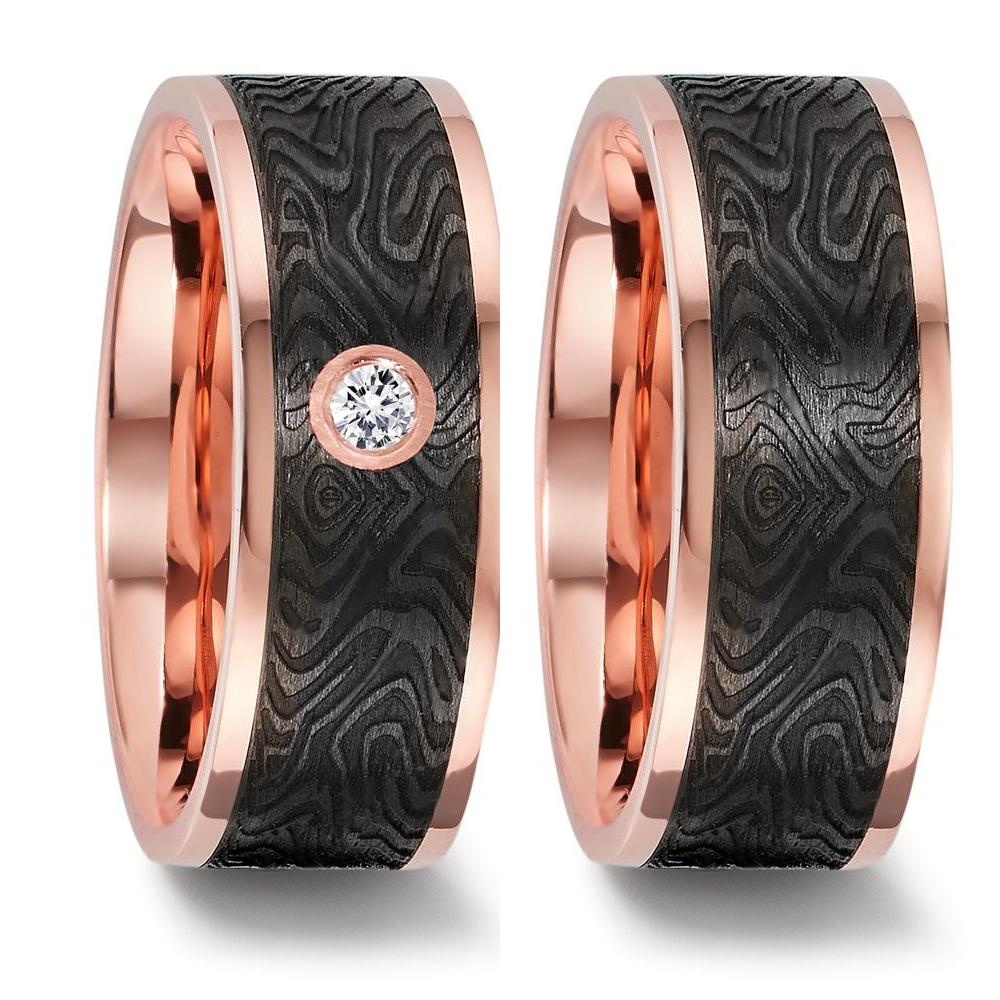 Ehering 750/18 K Rotgold, Carbon