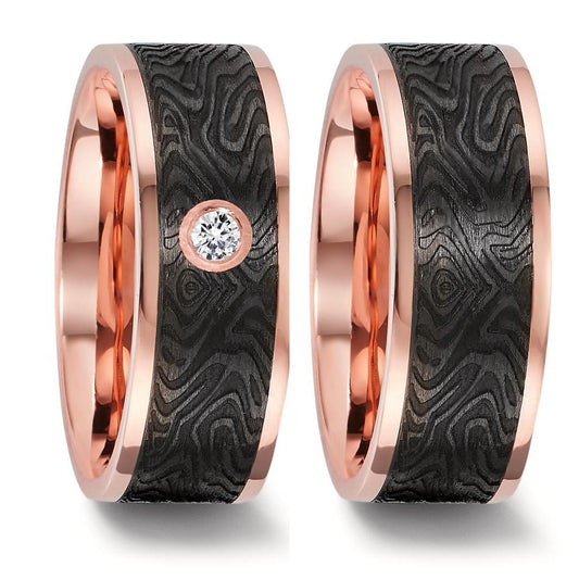 Ehering 750/18 K Rotgold, Carbon