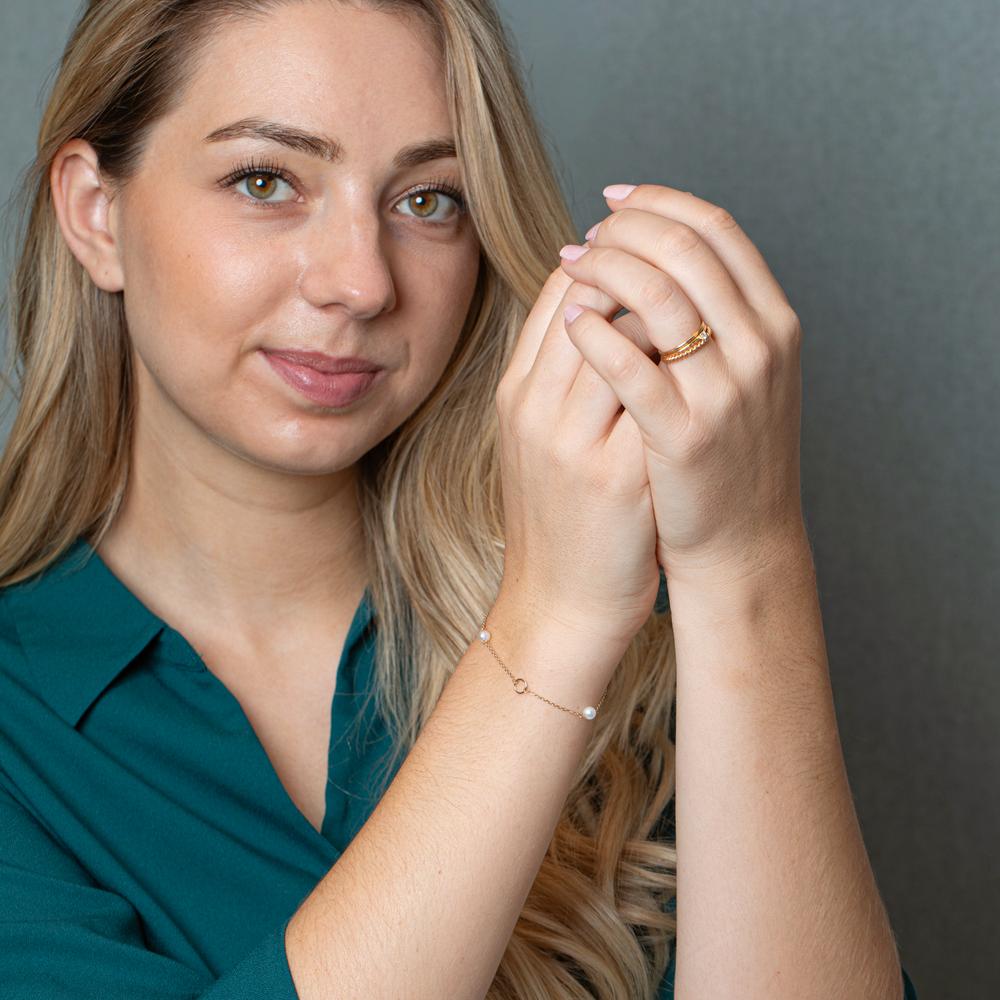 Beisteckring 750/18 K Gelbgold Diamant 0.05 ct, w-si