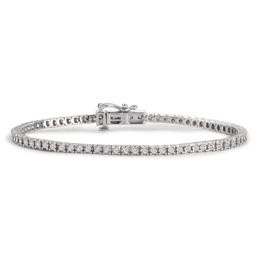 Armband 750/18 K Weissgold Diamant 0.49 ct, 71 Steine, w-si 17 cm