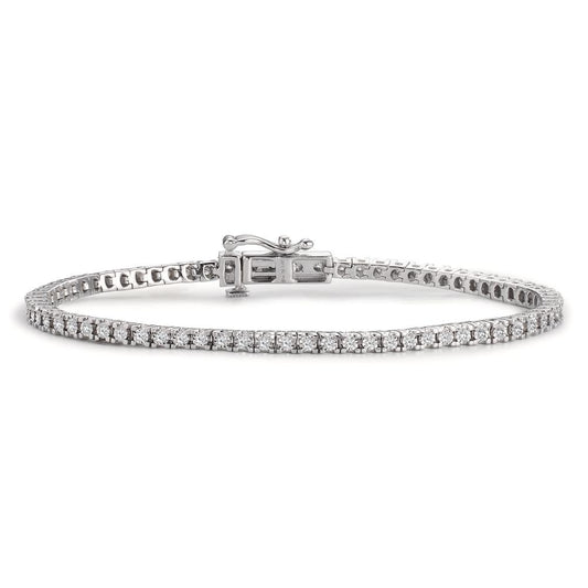 Armband 750/18 K Weissgold Diamant 0.49 ct, 71 Steine, w-si 17 cm