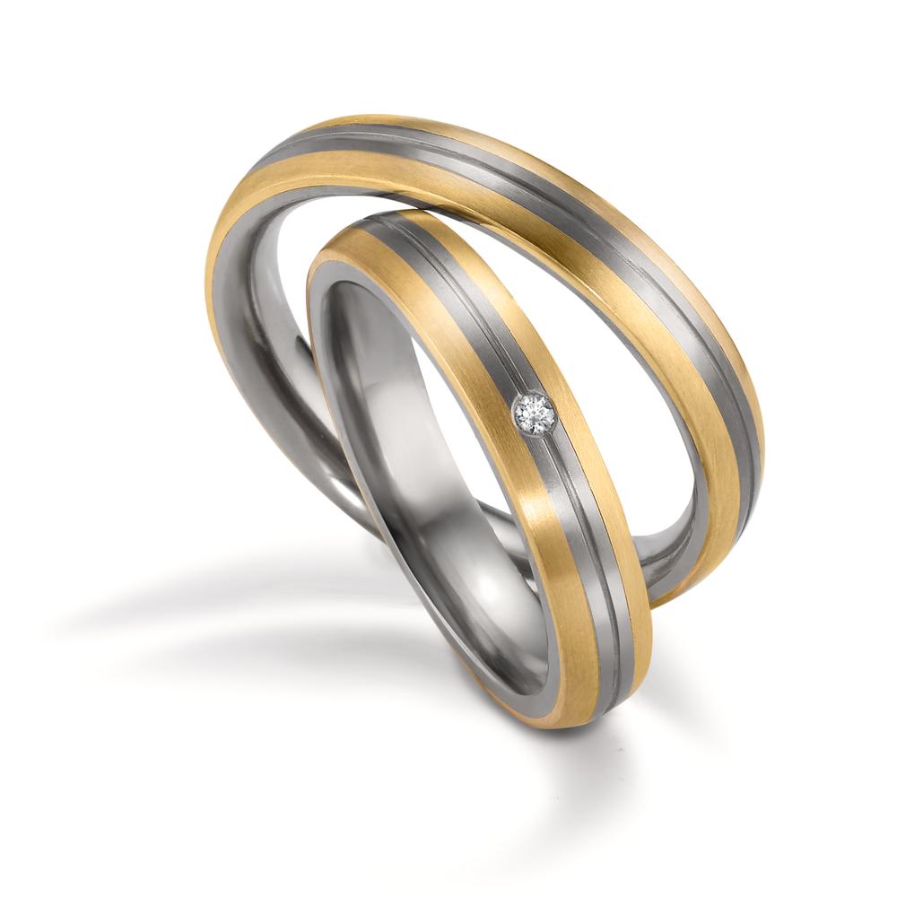 Ehering Zirkonium, 750/18 K Gelbgold
