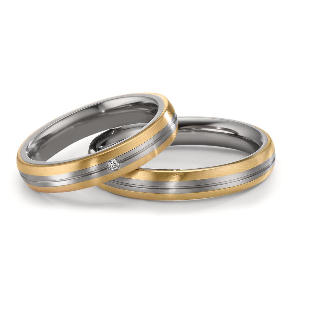 Ehering Zirkonium, 750/18 K Gelbgold