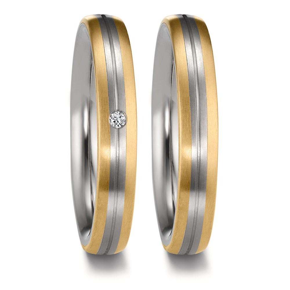 Ehering Zirkonium, 750/18 K Gelbgold