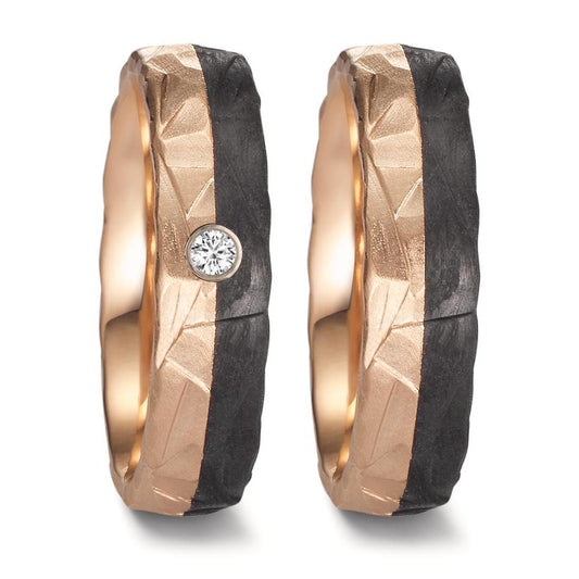 Ehering 585/14 K Rosegold, Carbon