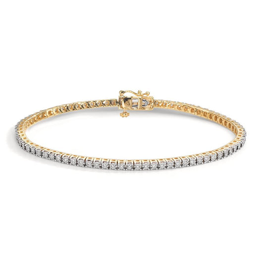 Armband 750/18 K Gelbgold Diamant 0.47 ct, 76 Steine, w-si 18 cm