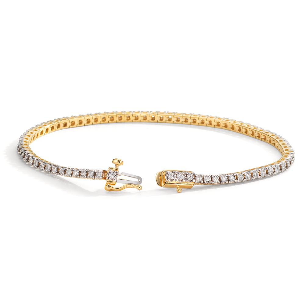 Armband 750/18 K Gelbgold Diamant 0.47 ct, 76 Steine, w-si 18 cm