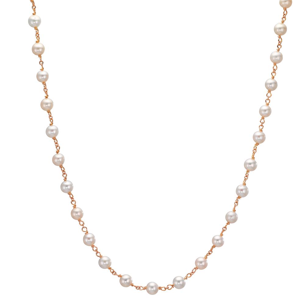 Collier 750/18 K Rotgold Süsswasserzuchtperle, 50 Perlen, 3.5 mm 41-42 cm verstellbar