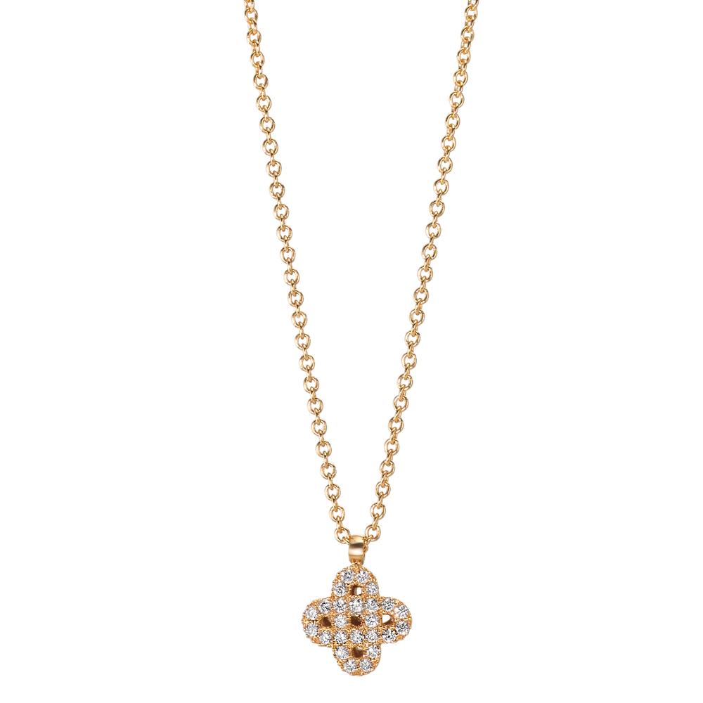 Collier 750/18 K Gelbgold Diamanten 0.07 ct, w-si Blume 39-42 cm verstellbar