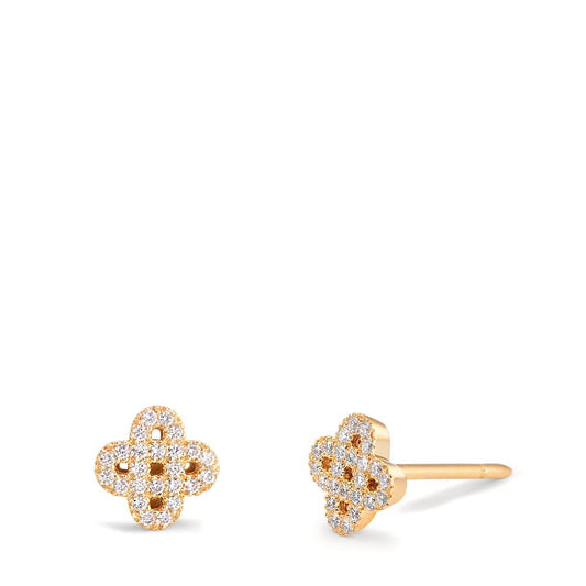 Ohrstecker 750/18 K Gelbgold Diamanten 0.14 ct, w-si Ø6 mm