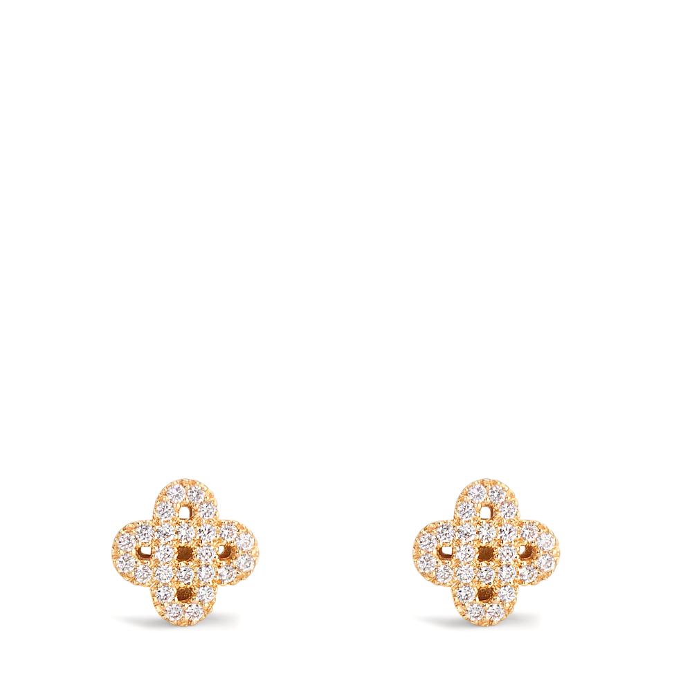 Ohrstecker 750/18 K Gelbgold Diamanten 0.14 ct, w-si Ø6 mm