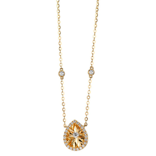 Collier 750/18 K Gelbgold Diamanten 0.31 ct, w-si 42-45 cm verstellbar