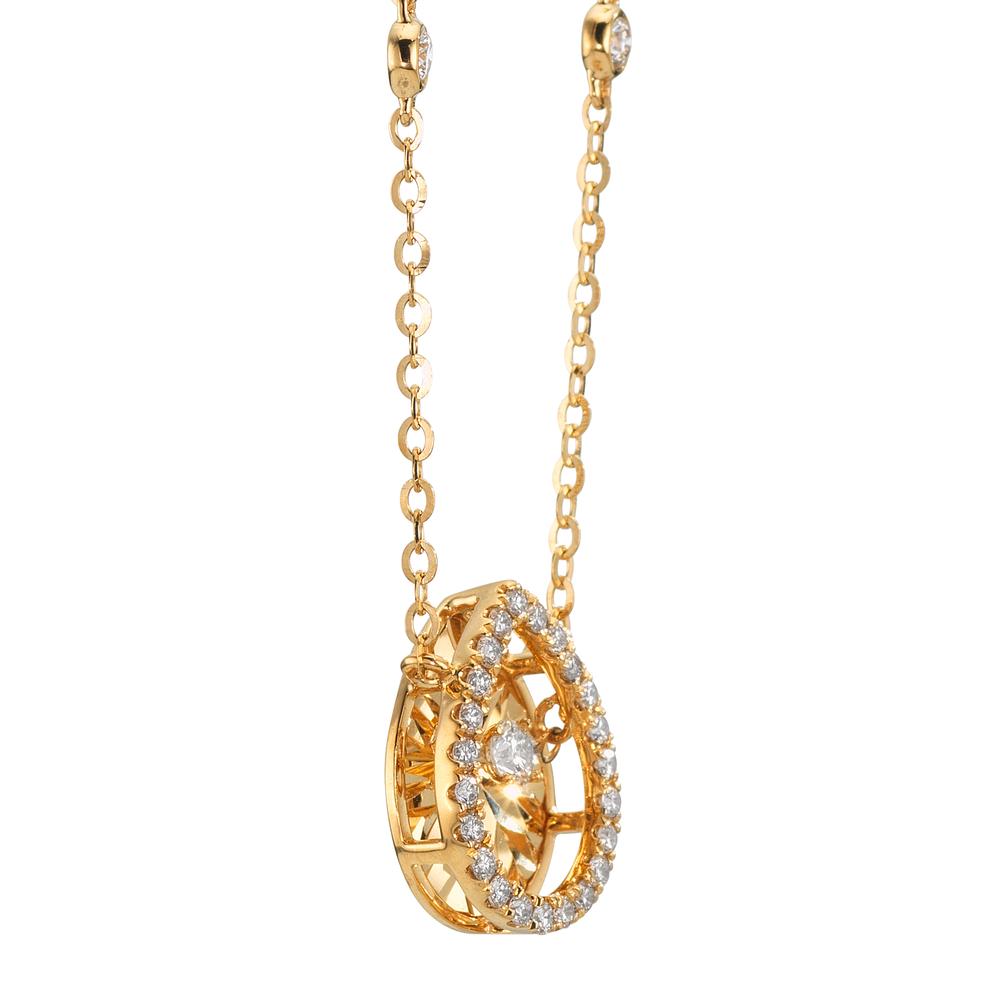 Collier 750/18 K Gelbgold Diamanten 0.31 ct, w-si 42-45 cm verstellbar