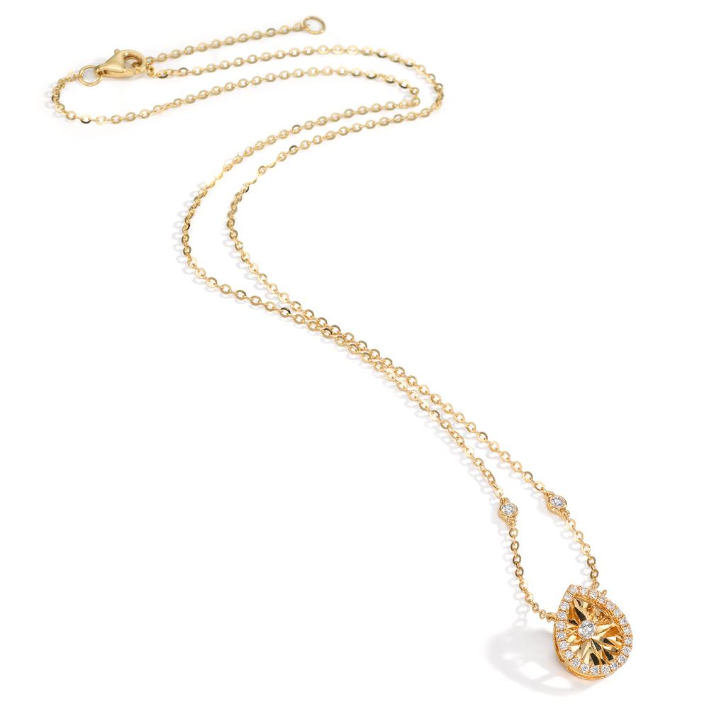 Collier 750/18 K Gelbgold Diamanten 0.31 ct, w-si 42-45 cm verstellbar